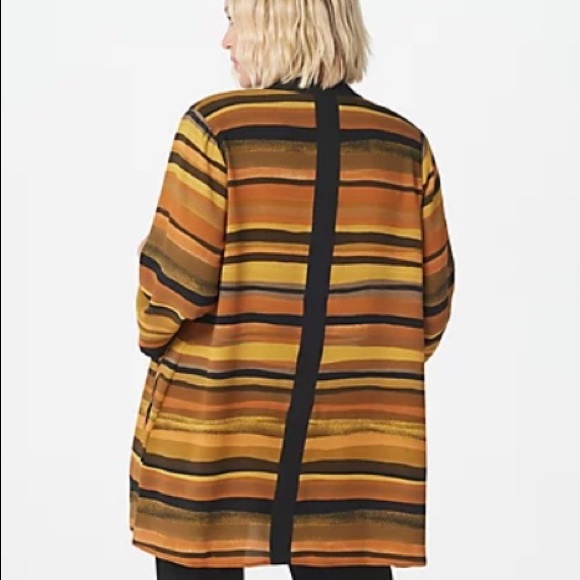 Linea by Louis Dell'Olio Printed Woven Cardigan Size Small A351112 - Picture 14 of 15